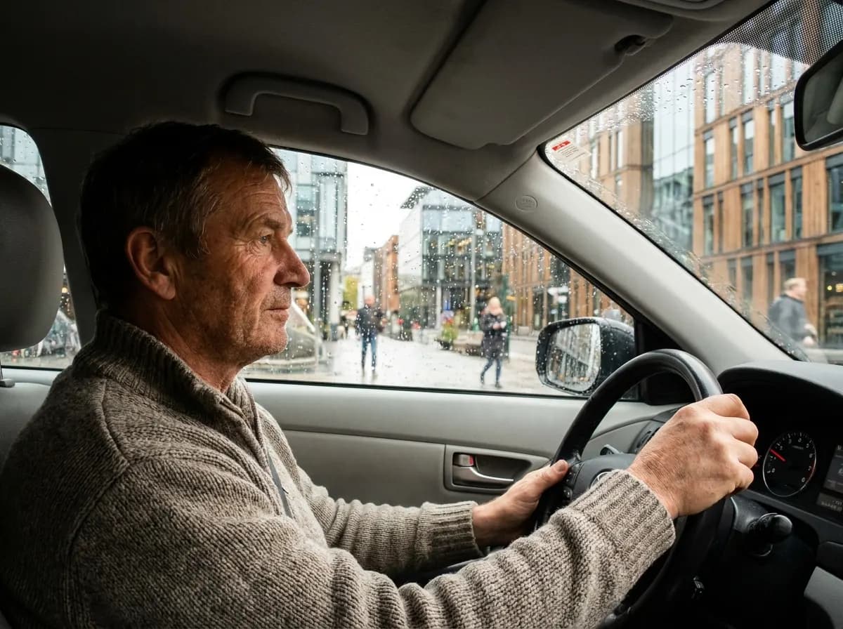 Regnskapsfører for taxi og drosje, illustrasjonsbilde fra faget