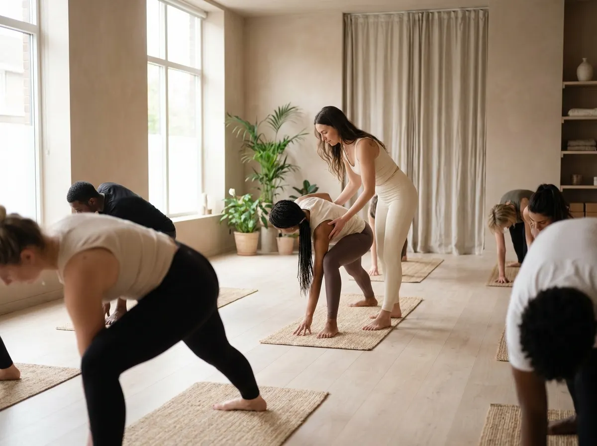 Regnskapsfører for yoga og pilates, illustrasjonsbilde fra faget