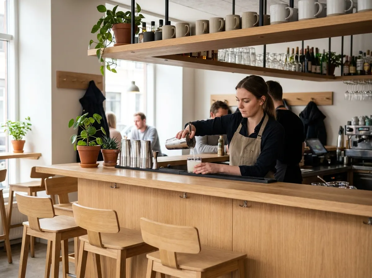 Regnskapsfører for bar, pub og nattklubb, illustrasjonsbilde fra faget