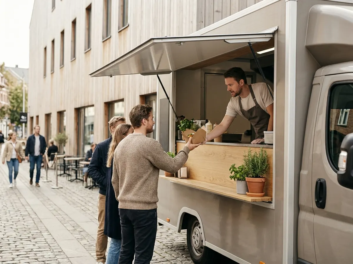 Regnskapsfører for foodtruck og gatekjøkken, illustrasjonsbilde fra faget